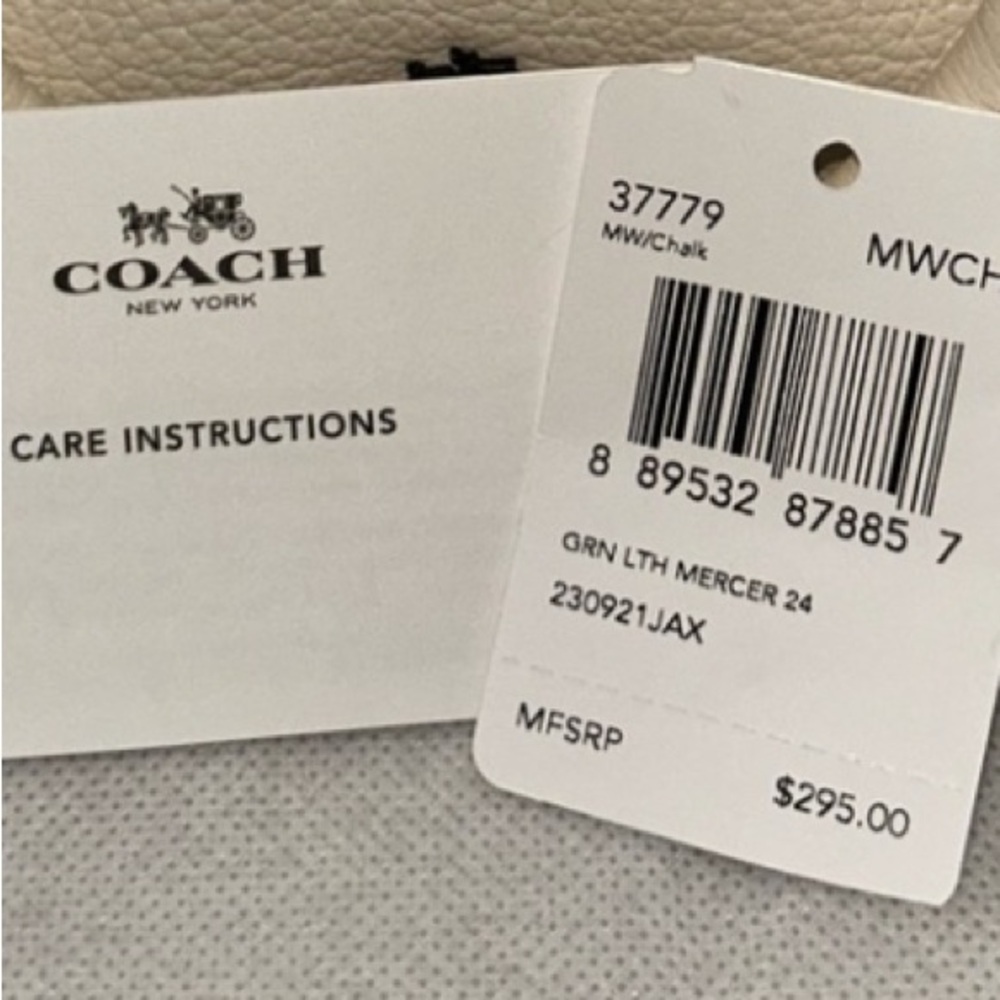 Coach Pebbled Leather Satchel Bag in Cream - Picture 4 of 4